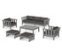 POLYWOOD Acadia 6-Piece Lounge Sofa Set in Slate Grey / Ash Charcoal