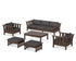 POLYWOOD Acadia 6-Piece Lounge Sofa Set in Mahogany / Ash Charcoal
