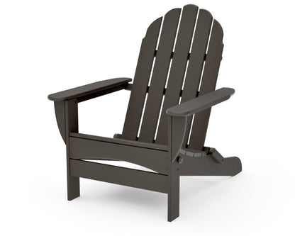 POLYWOOD Classic Oversized Folding Adirondack Chair in Vintage Coffee