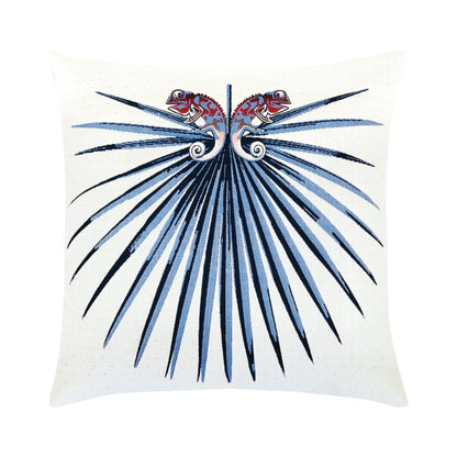 Elaine Smith Chameleon Capri 22x22 outdoor pillow, blue