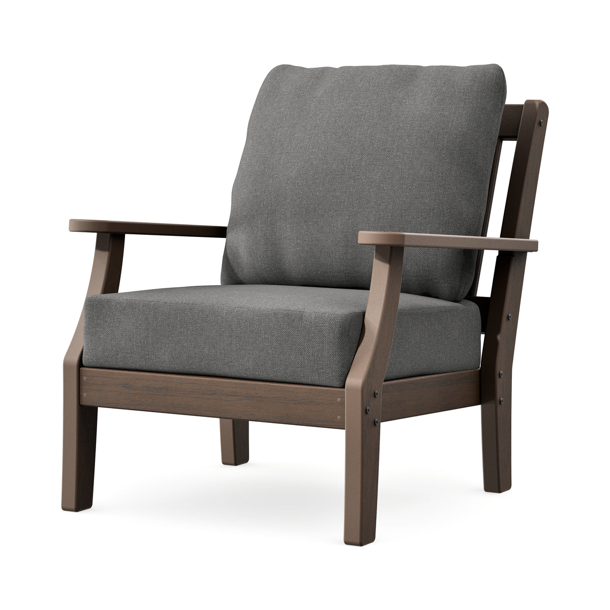 POLYWOOD Chinoiserie Deep Seating Chair in Kona / Ash Charcoal