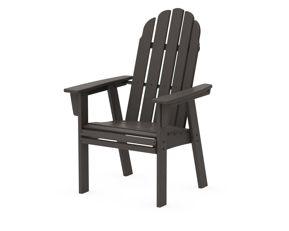 POLYWOOD Vineyard Curveback Adirondack Dining Chair in Vintage Coffee