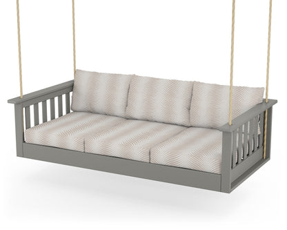 POLYWOOD Vineyard Daybed Swing in Slate Grey / Clock Out Cloud