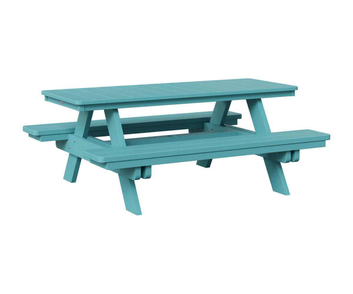 Berlin Gardens Rectangular Picnic Table in Aruba Blue
