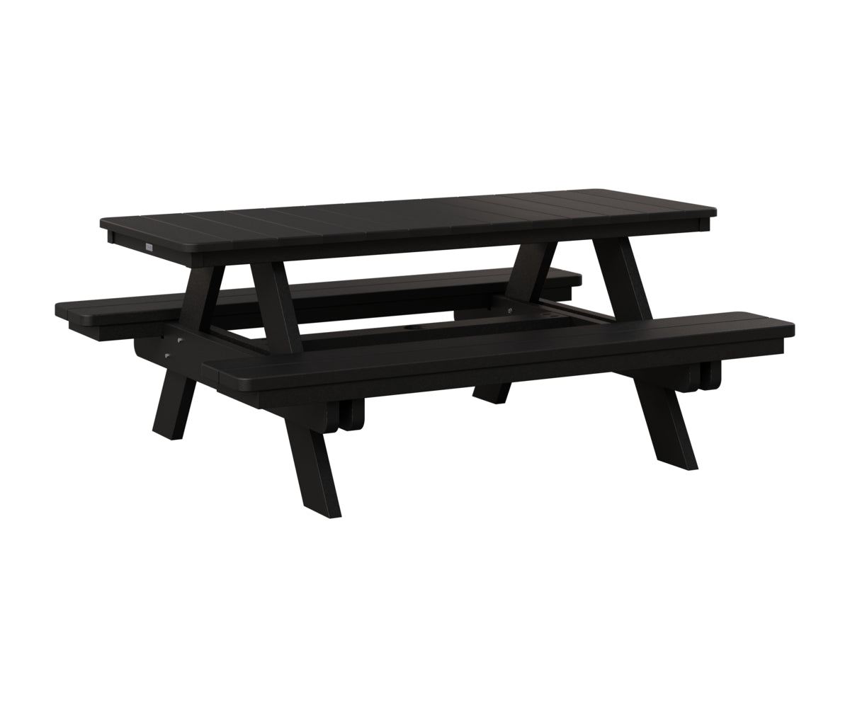 Berlin Gardens Rectangular Picnic Table in Black