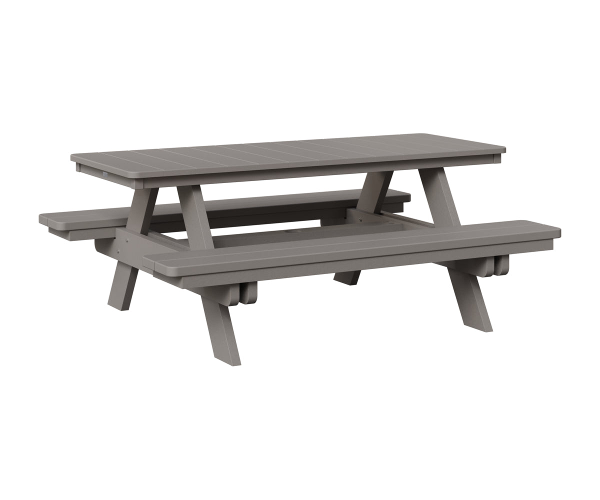 Berlin Gardens Rectangular Picnic Table in Light Gray