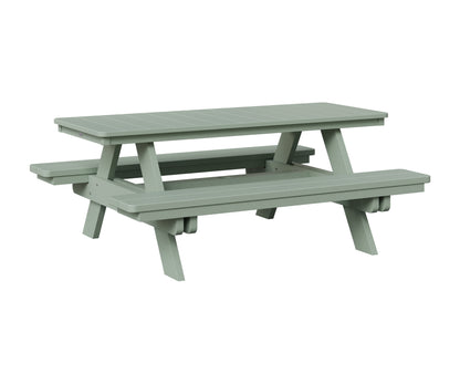 Berlin Gardens Rectangular Picnic Table in Sea Foam