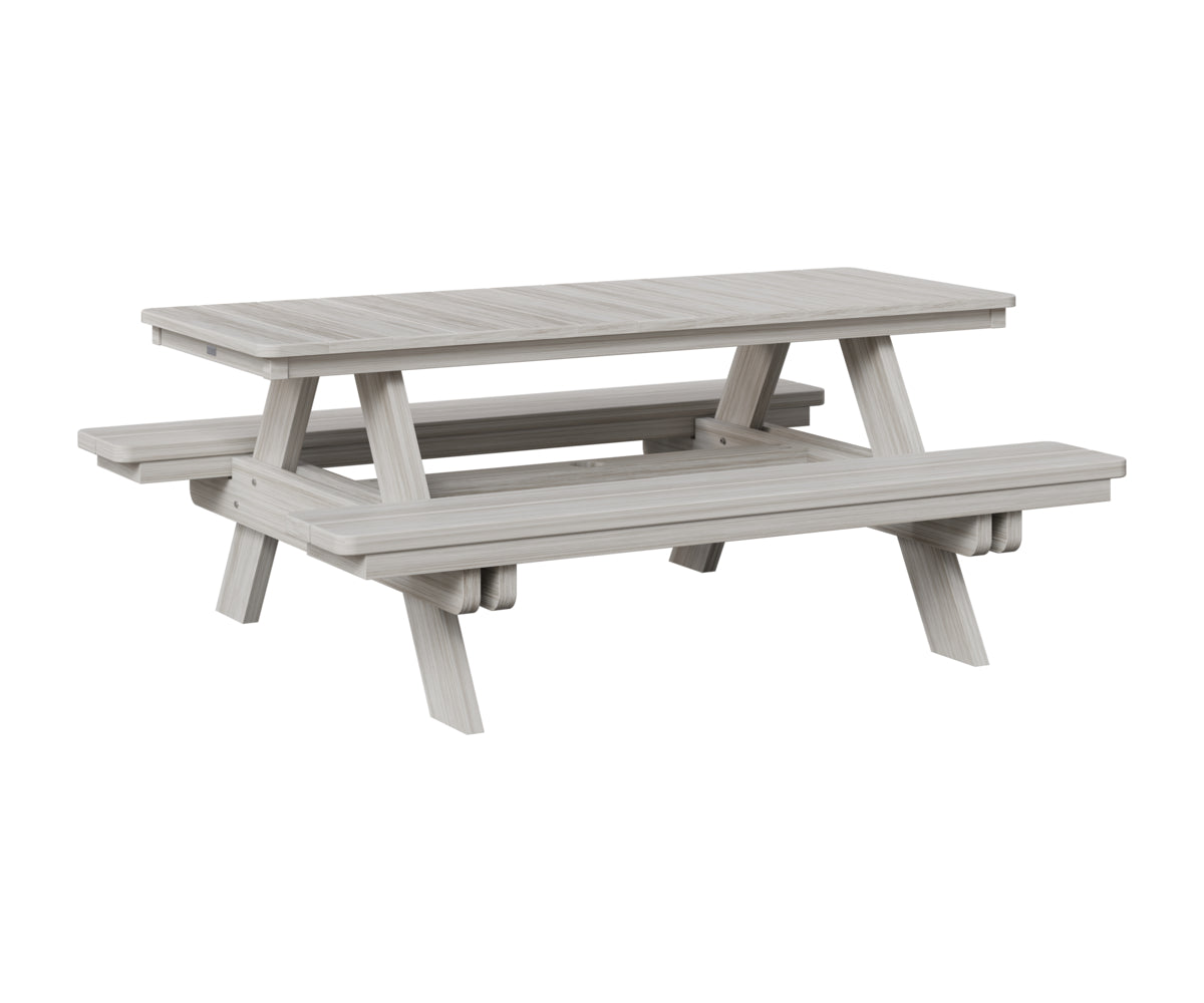 Berlin Gardens Rectangular Picnic Table in Seashell
