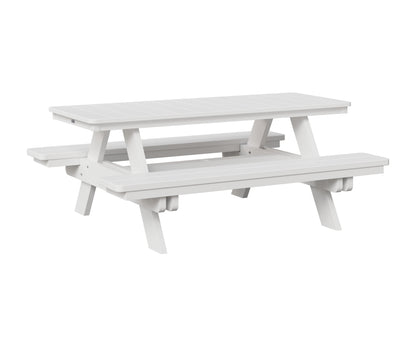 Berlin Gardens Rectangular Picnic Table in White