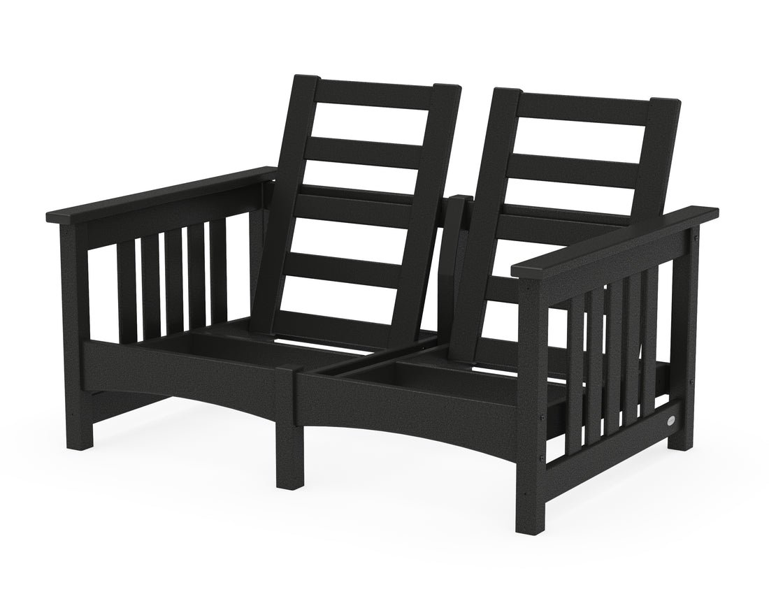 POLYWOOD Club Mission Loveseat Frame in Black
