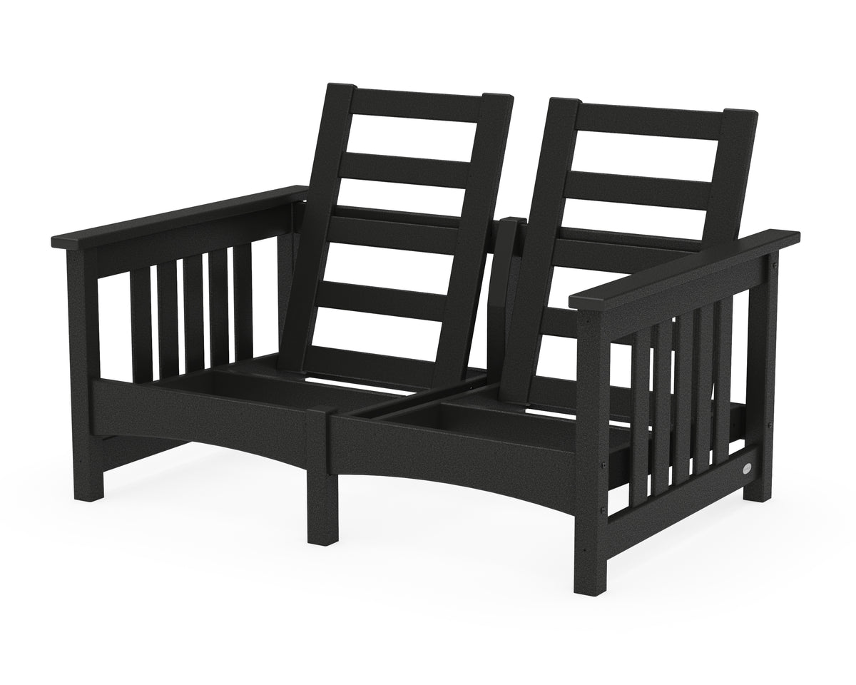 POLYWOOD Club Mission Loveseat Frame in Black