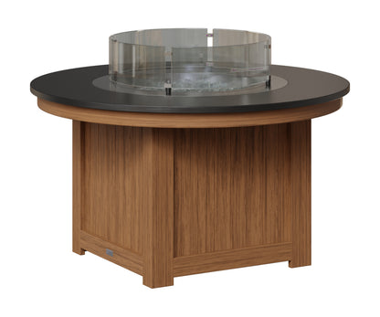 Berlin Gardens Donoma 44" Round Fire Pit in Antique Mahogany, Hammered Black top