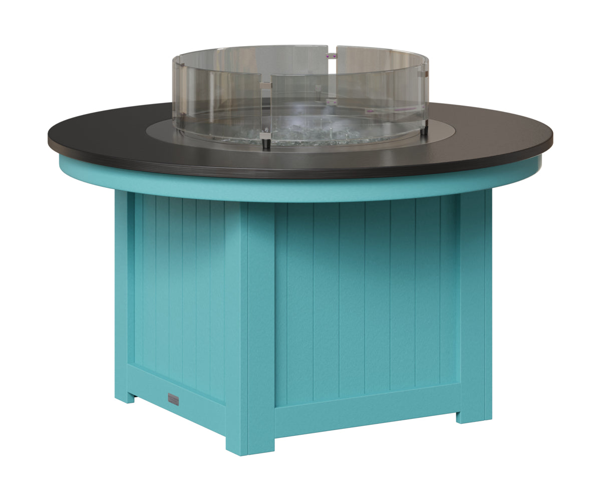 Berlin Gardens Donoma 44" Round Fire Pit in Aruba Blue, Hammered Black top