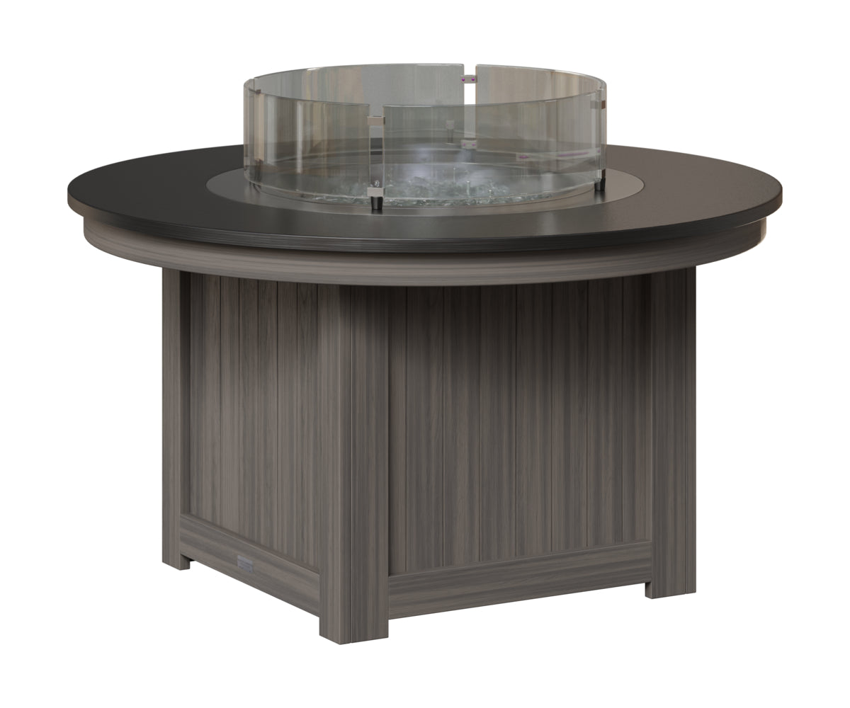 Berlin Gardens Donoma 44" Round Fire Pit in Coastal Gray, Hammered Black top
