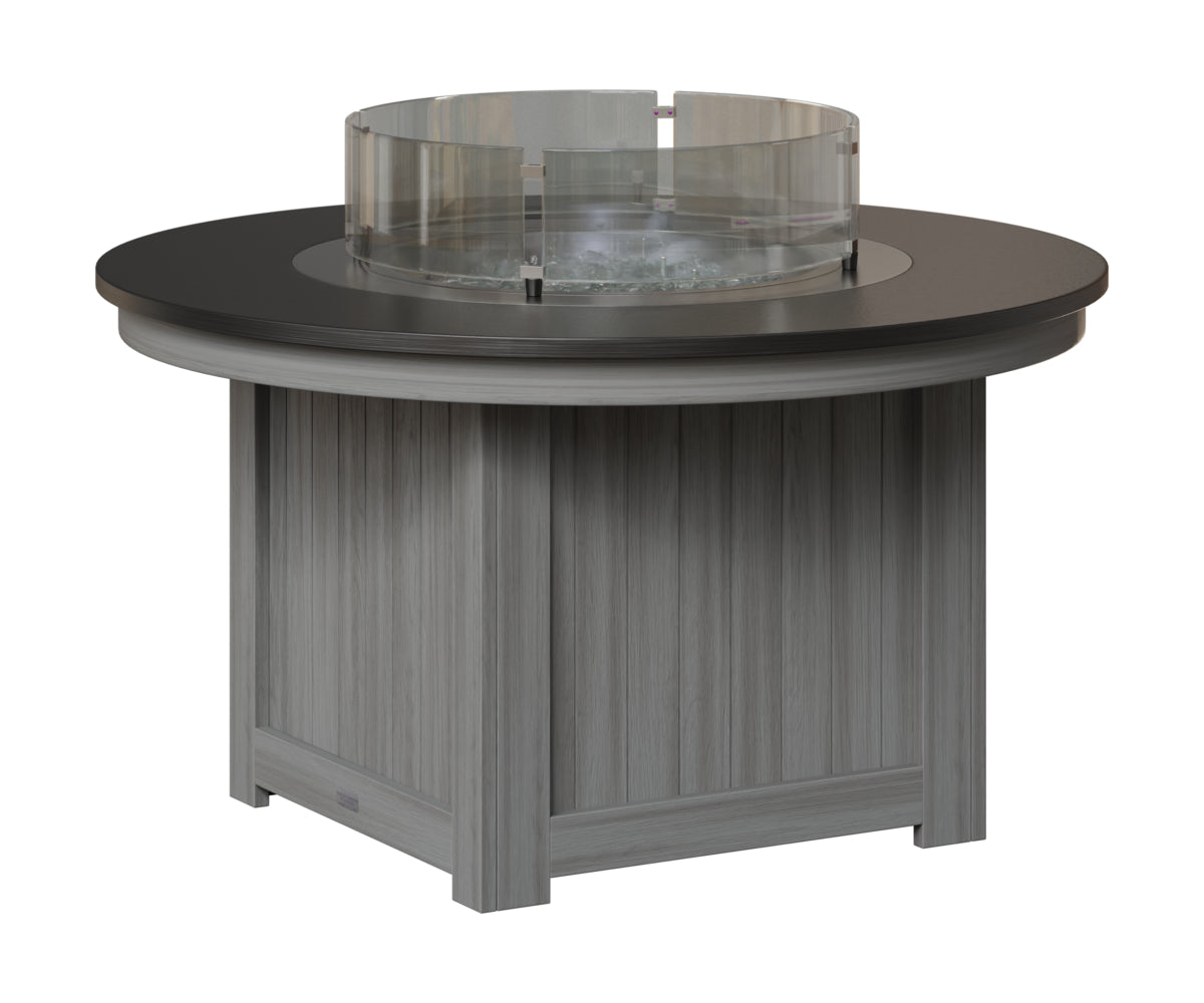 Berlin Gardens Donoma 44" Round Fire Pit in Driftwood Gray, Hammered Black top