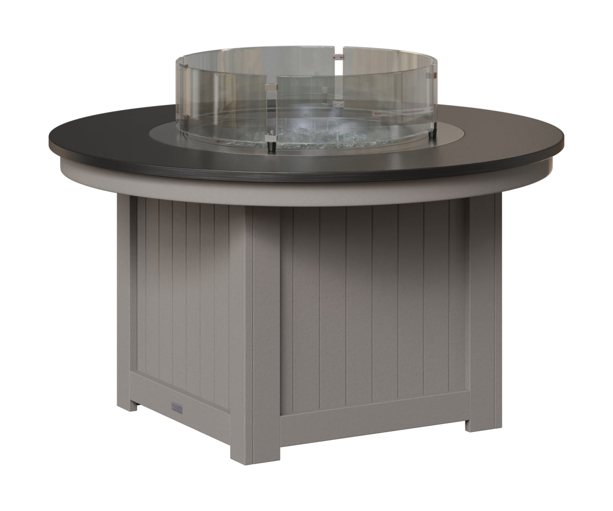 Berlin Gardens Donoma 44" Round Fire Pit in Light Gray, Hammered Black top