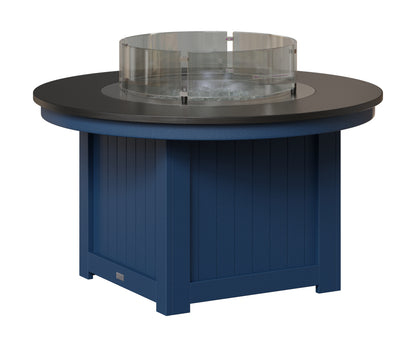 Berlin Gardens Donoma 44" Round Fire Pit in Navy Blue, Hammered Black top