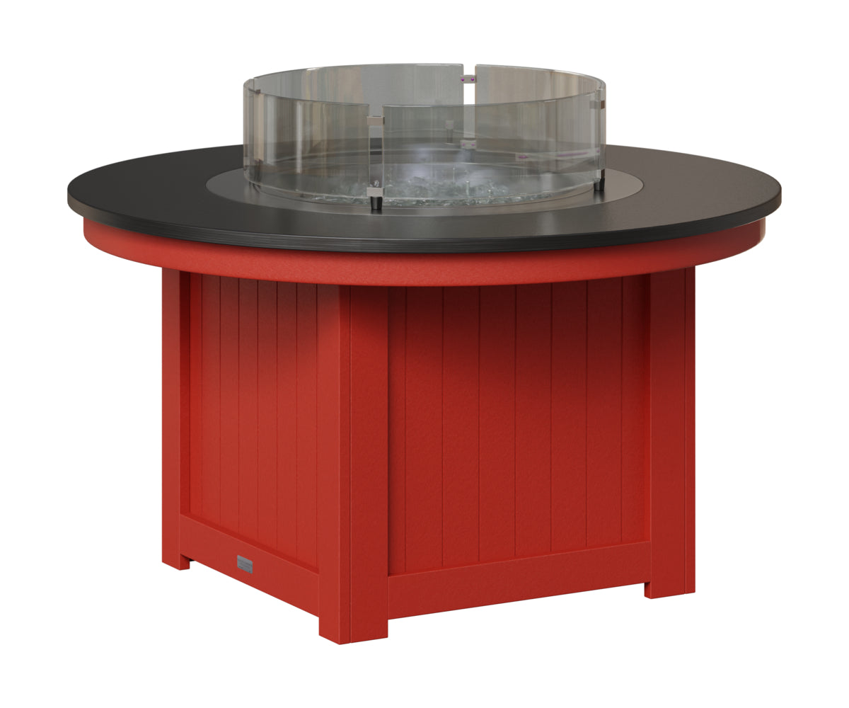 Berlin Gardens Donoma 44" Round Fire Pit in Scarlet Red, Hammered Black top