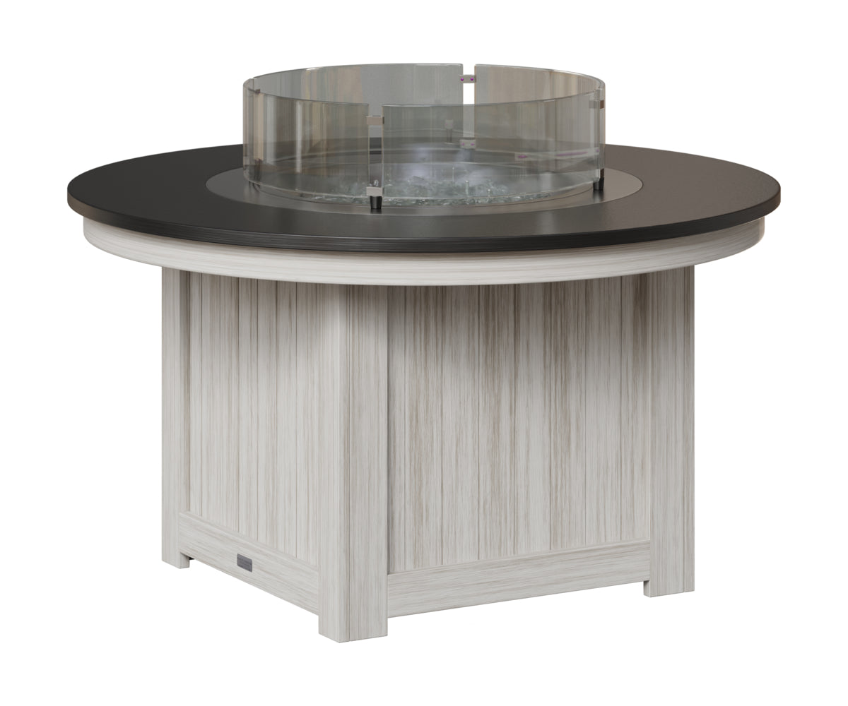 Berlin Gardens Donoma 44" Round Fire Pit in Seashell, Hammered Black top