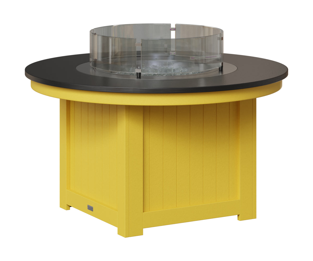 Berlin Gardens Donoma 44" Round Fire Pit in Sunburst Yellow, Hammered Black top