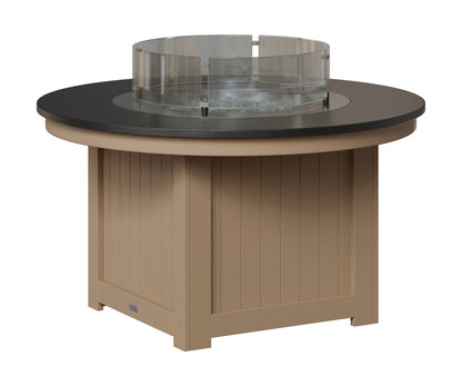 Berlin Gardens Donoma 44" Round Fire Pit in Weatherwood, Hammered Black top