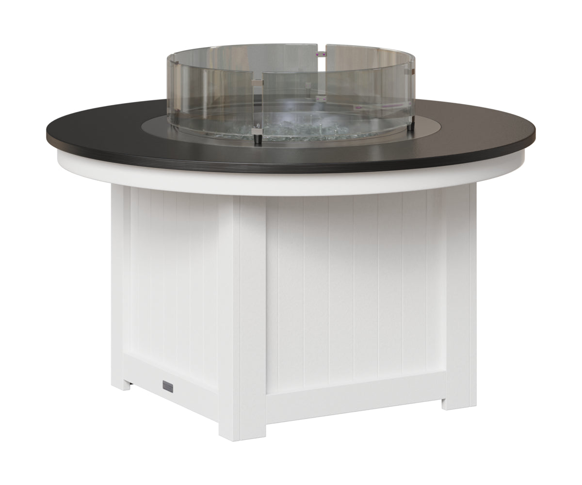 Berlin Gardens Donoma 44" Round Fire Pit in White, Hammered Black top