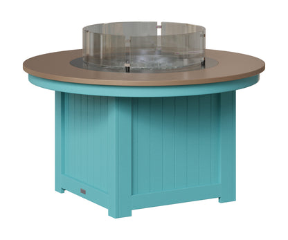 Berlin Gardens Donoma 44" Round Fire Pit in Aruba Blue, Hammered Bronze top