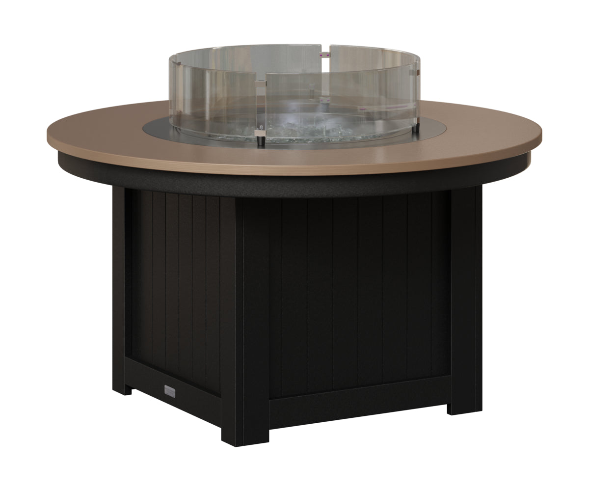 Berlin Gardens Donoma 44" Round Fire Pit in Black, Hammered Bronze top