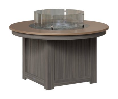 Berlin Gardens Donoma 44" Round Fire Pit in Coastal Gray, Hammered Bronze top