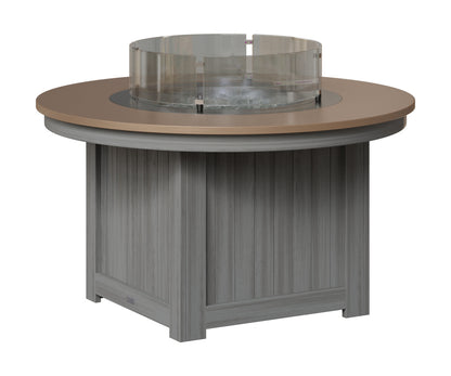 Berlin Gardens Donoma 44" Round Fire Pit in Driftwood Gray, Hammered Bronze top