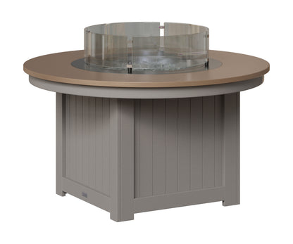 Berlin Gardens Donoma 44" Round Fire Pit in Light Gray, Hammered Bronze top