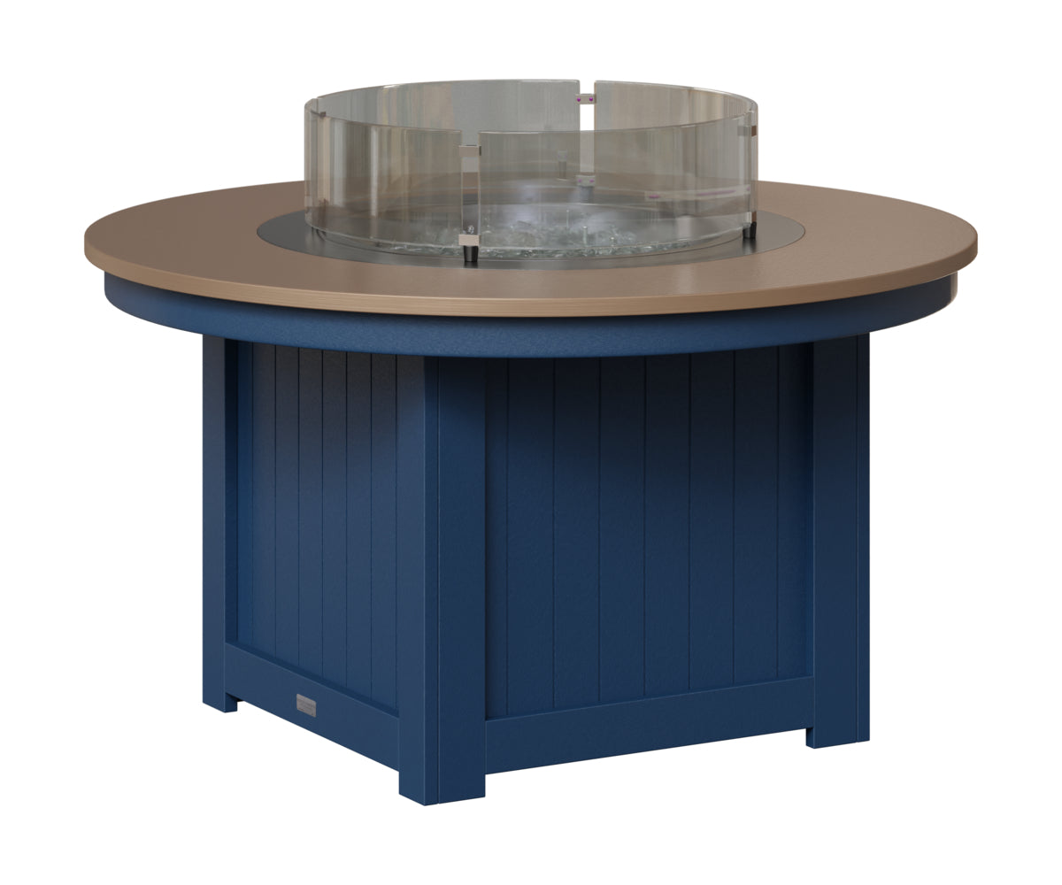 Berlin Gardens Donoma 44" Round Fire Pit in Navy Blue, Hammered Bronze top