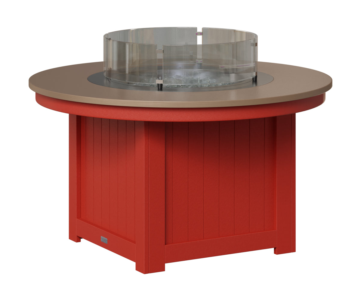 Berlin Gardens Donoma 44" Round Fire Pit in Scarlet Red, Hammered Bronze top