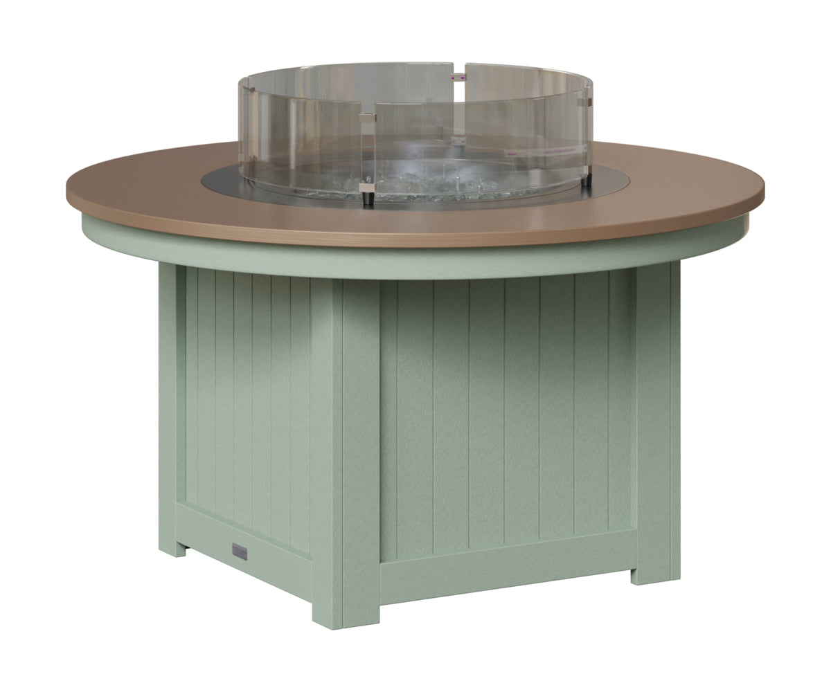 Berlin Gardens Donoma 44" Round Fire Pit in Sea Foam, Hammered Bronze top