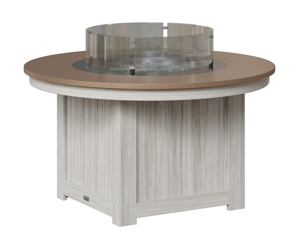 Berlin Gardens Donoma 44" Round Fire Pit in Seashell, Hammered Bronze top