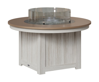 Berlin Gardens Donoma 44" Round Fire Pit in Seashell, Hammered Bronze top