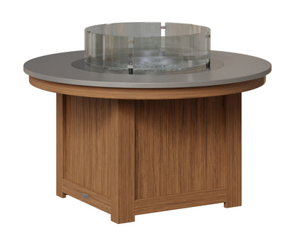 Berlin Gardens Donoma 44" Round Fire Pit in Antique Mahogany, Hammered Stainless top