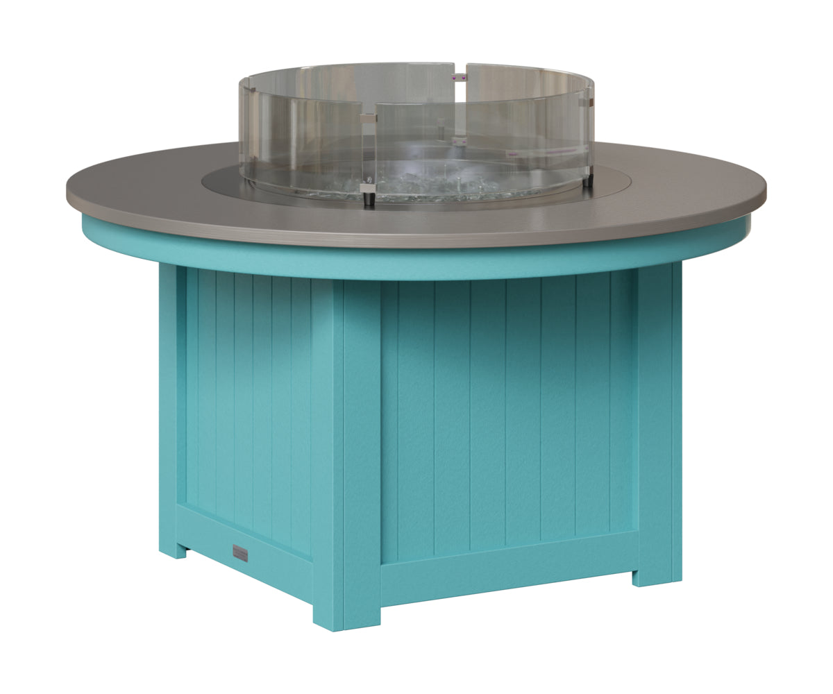 Berlin Gardens Donoma 44" Round Fire Pit in Aruba Blue, Hammered Stainless top