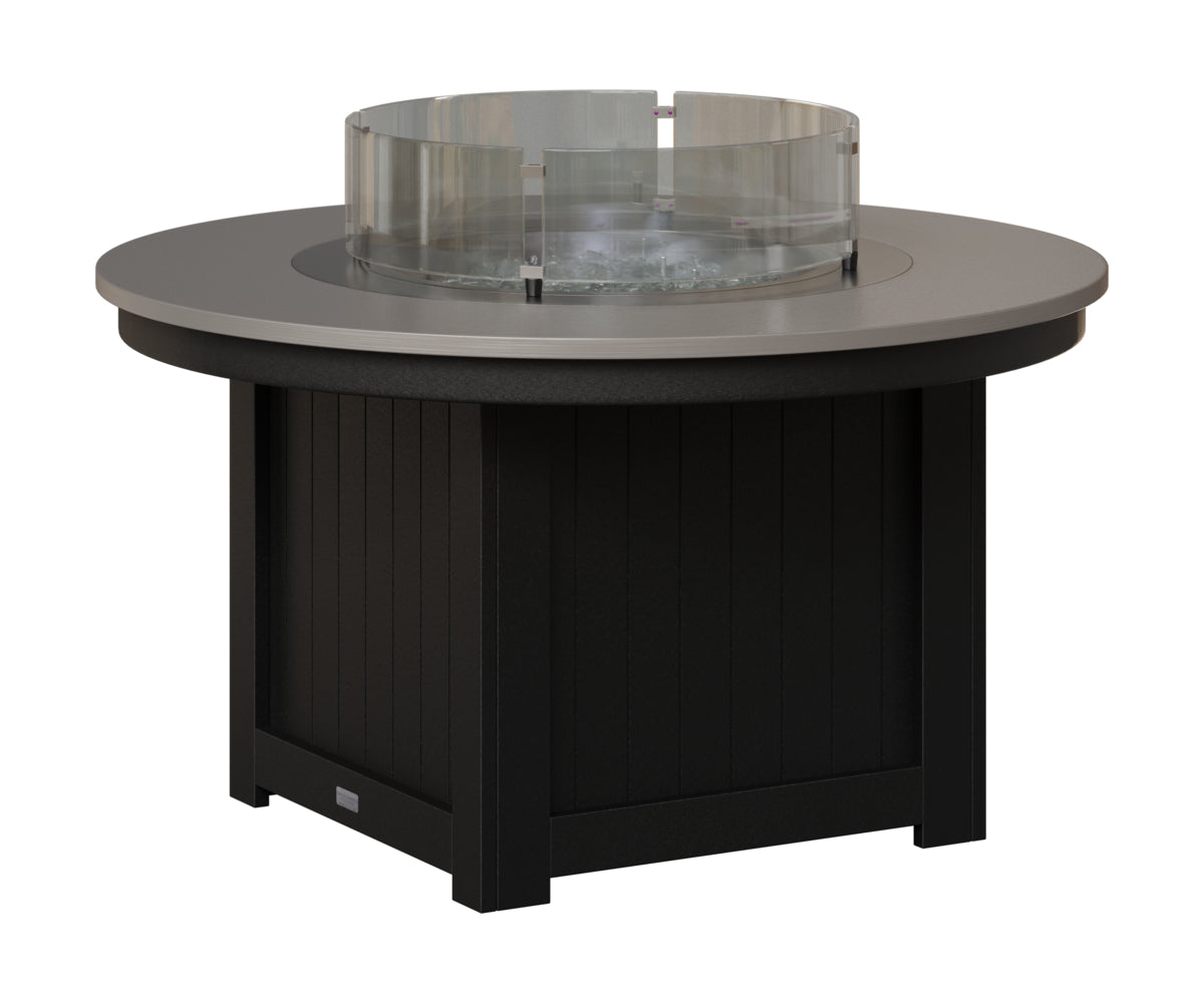 Berlin Gardens Donoma 44" Round Fire Pit in Black, Hammered Stainless top