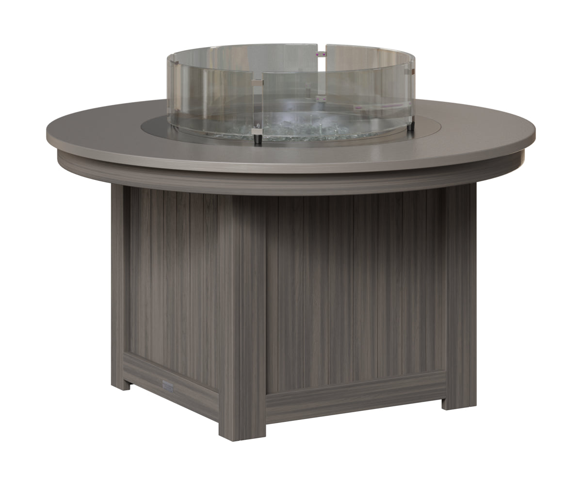Berlin Gardens Donoma 44" Round Fire Pit in Coastal Gray, Hammered Stainless top