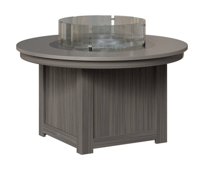 Berlin Gardens Donoma 44" Round Fire Pit in Coastal Gray, Hammered Stainless top