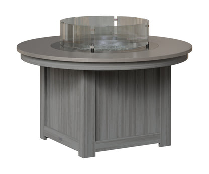 Berlin Gardens Donoma 44" Round Fire Pit in Driftwood Gray, Hammered Stainless top