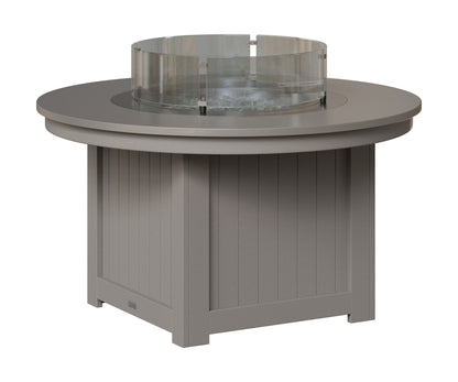Berlin Gardens Donoma 44" Round Fire Pit in Light Gray, Hammered Stainless top