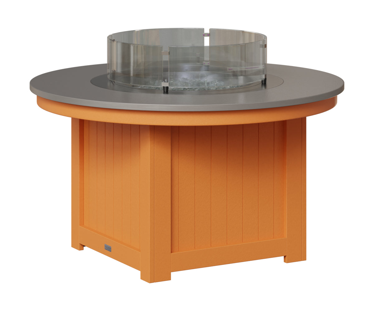 Berlin Gardens Donoma 44" Round Fire Pit in Mango Orange, Hammered Stainless top