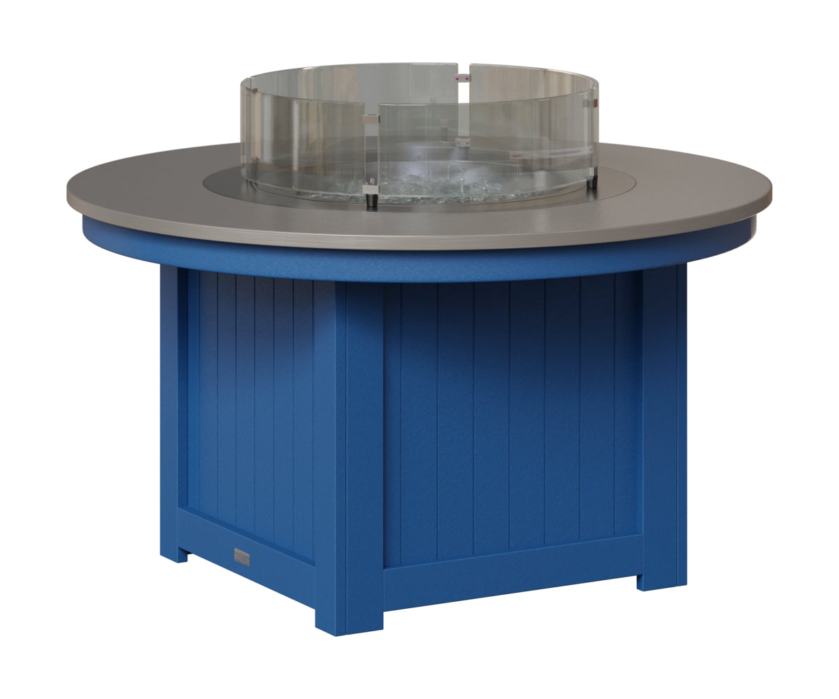 Berlin Gardens Donoma 44" Round Fire Pit in Pacific Blue, Hammered Stainless top