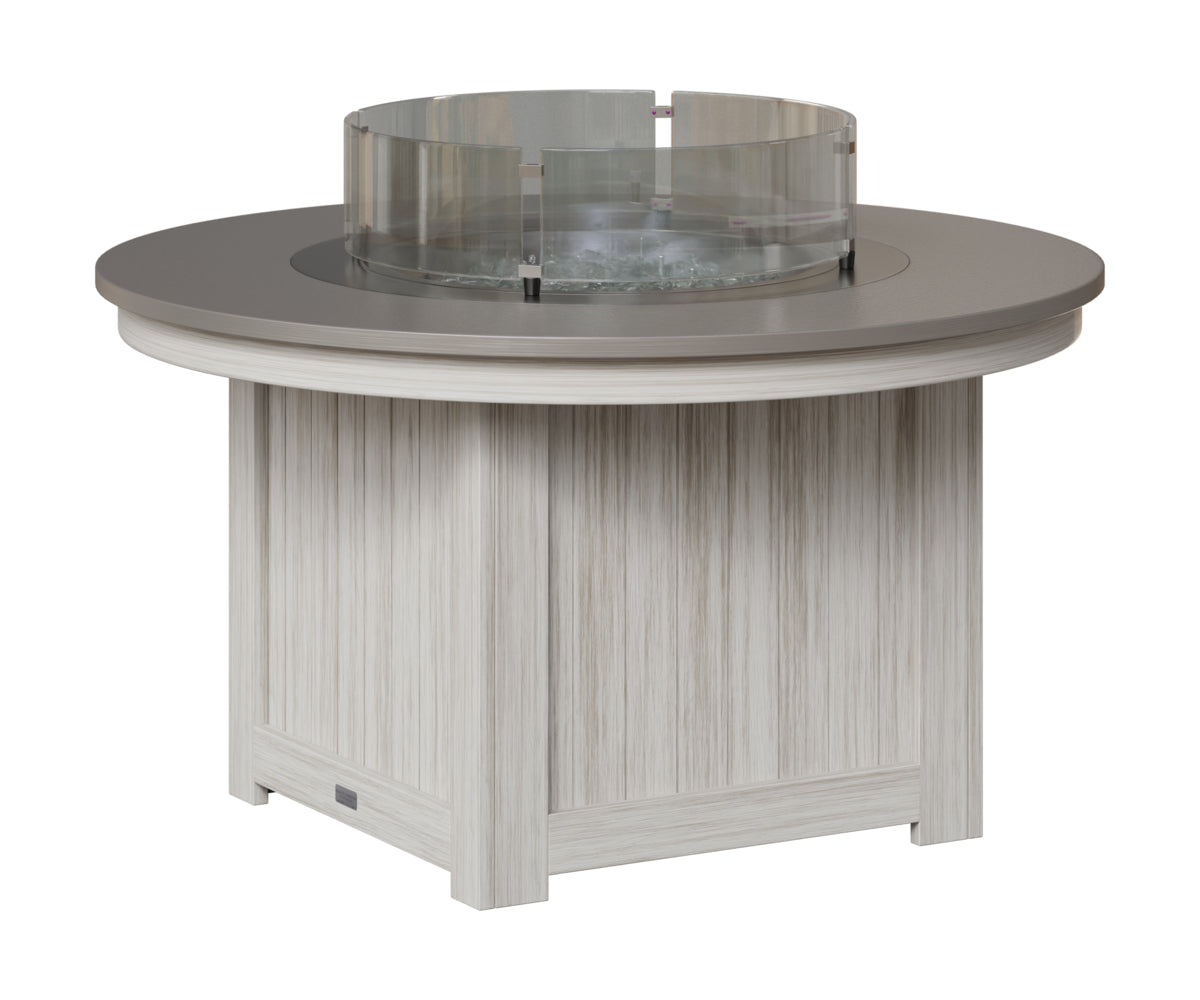 Berlin Gardens Donoma 44" Round Fire Pit in Seashell, Hammered Stainless top