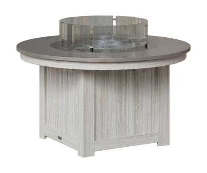 Berlin Gardens Donoma 44" Round Fire Pit in Seashell, Hammered Stainless top