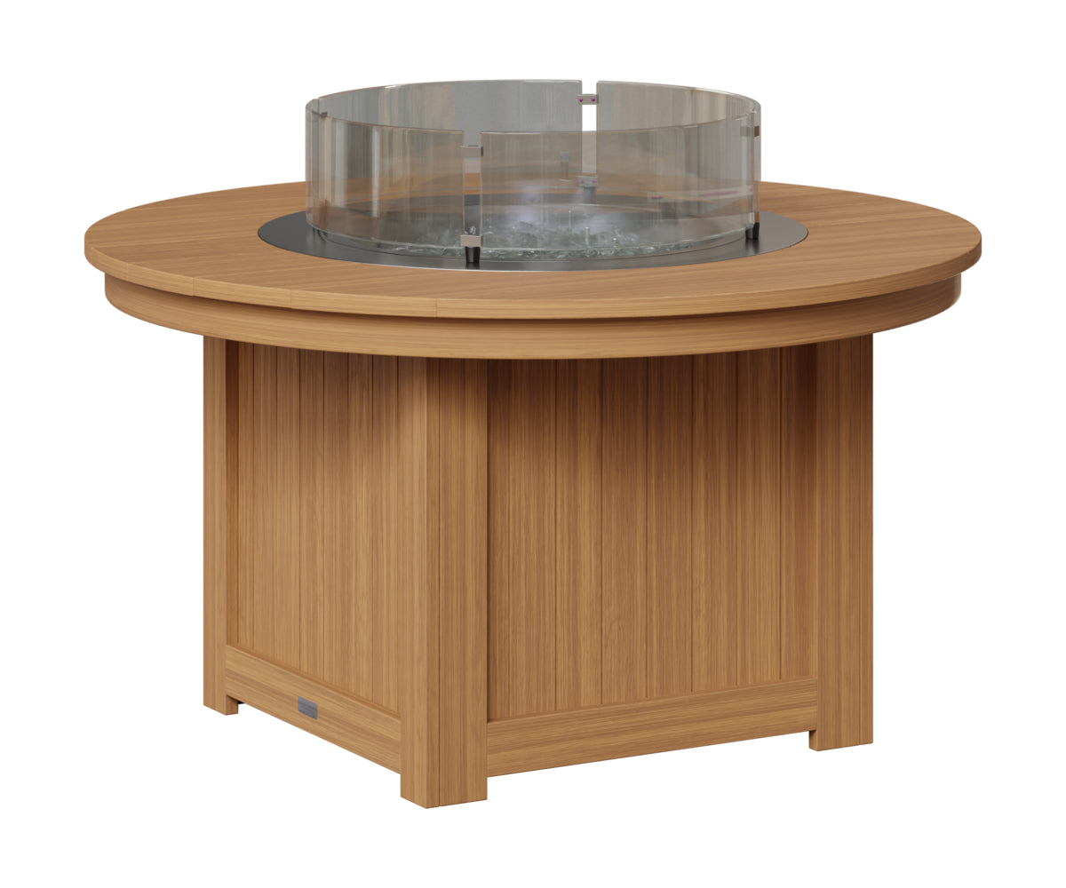 Berlin Gardens Donoma 44" Round Fire Pit in Natural Teak