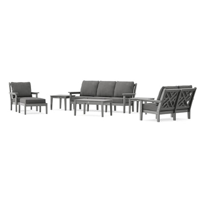 POLYWOOD Chippendale 7-Piece Deep Seating Set in Slate Grey