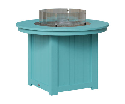 Berlin Gardens Donoma 44" Round Fire Table Dining in Aruba Blue